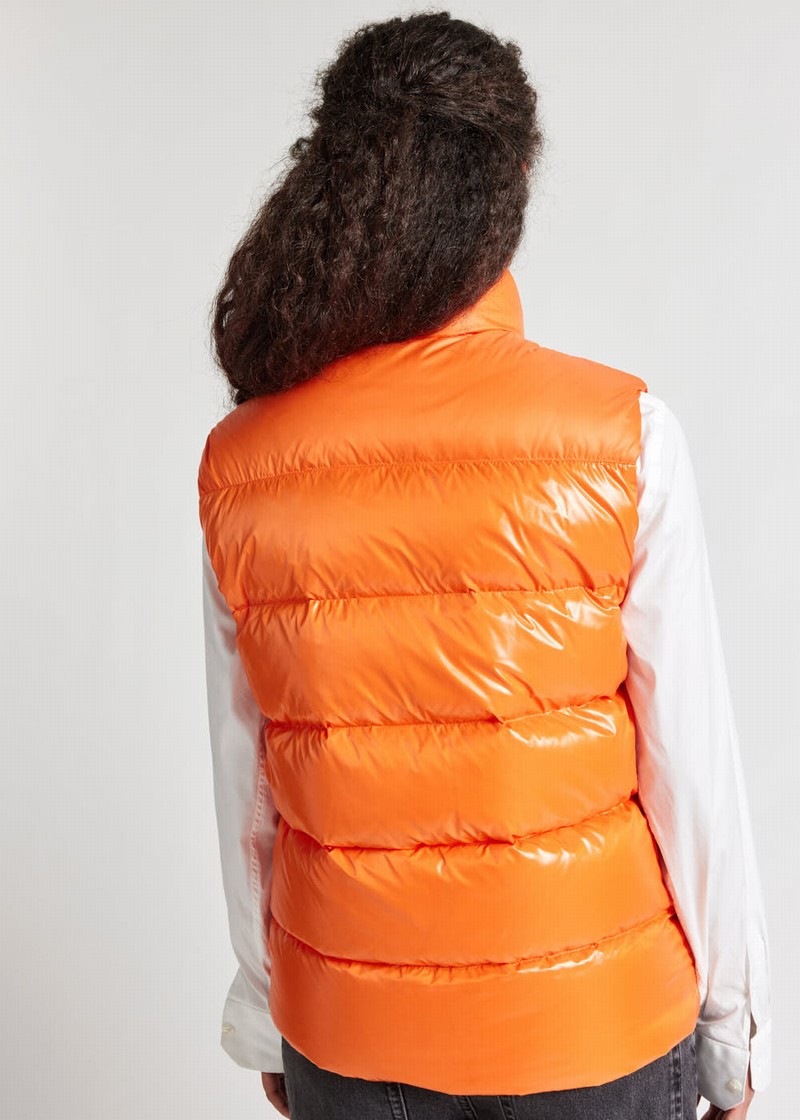 Women Pyrenex John Sleeveless Down Vest Orange | HEA585A6001