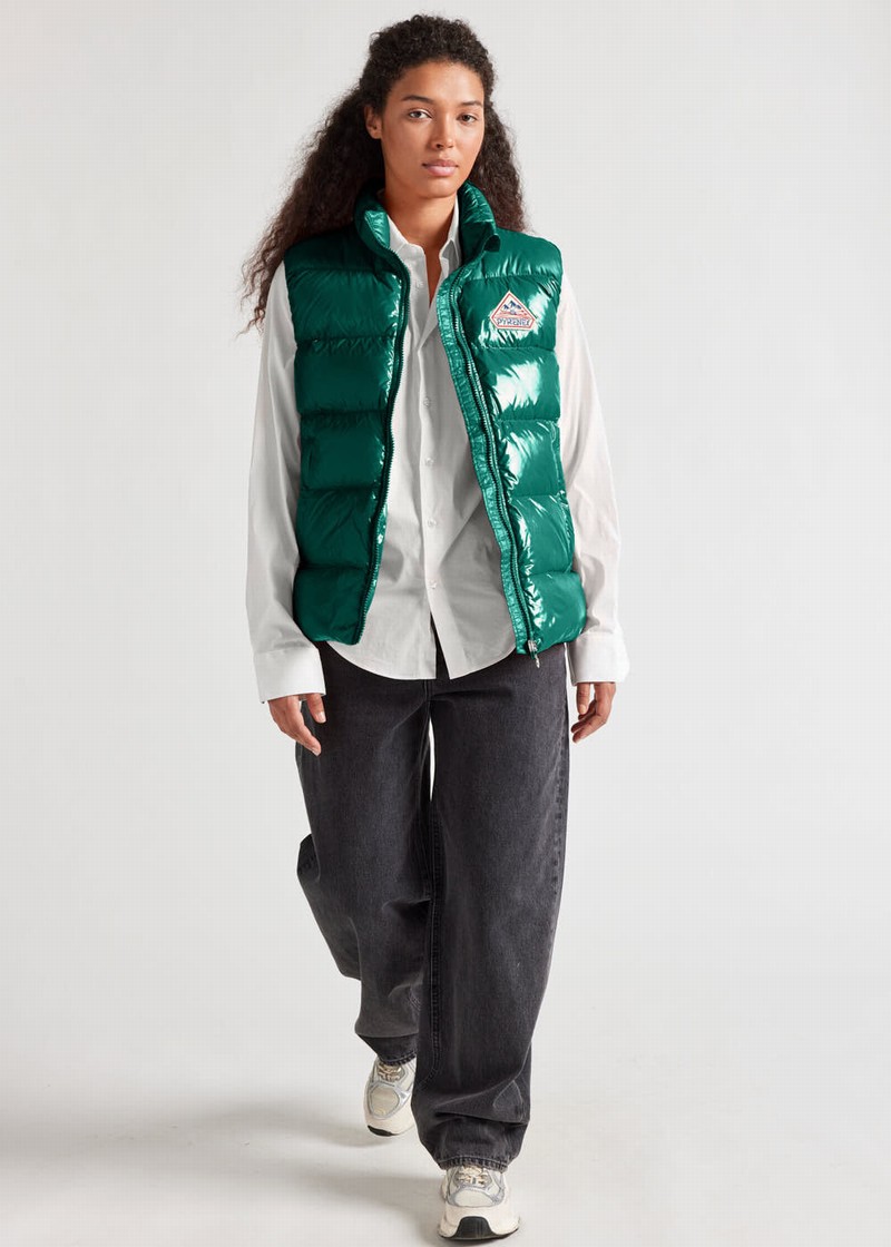 Women Pyrenex John Sleeveless Down Vest Green | HEV143V9289