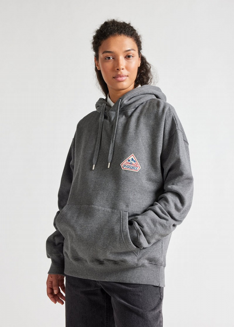 Women Pyrenex Journey In Organic Cotton Ardesia Marl Hoodie Grey | HLO909O8065