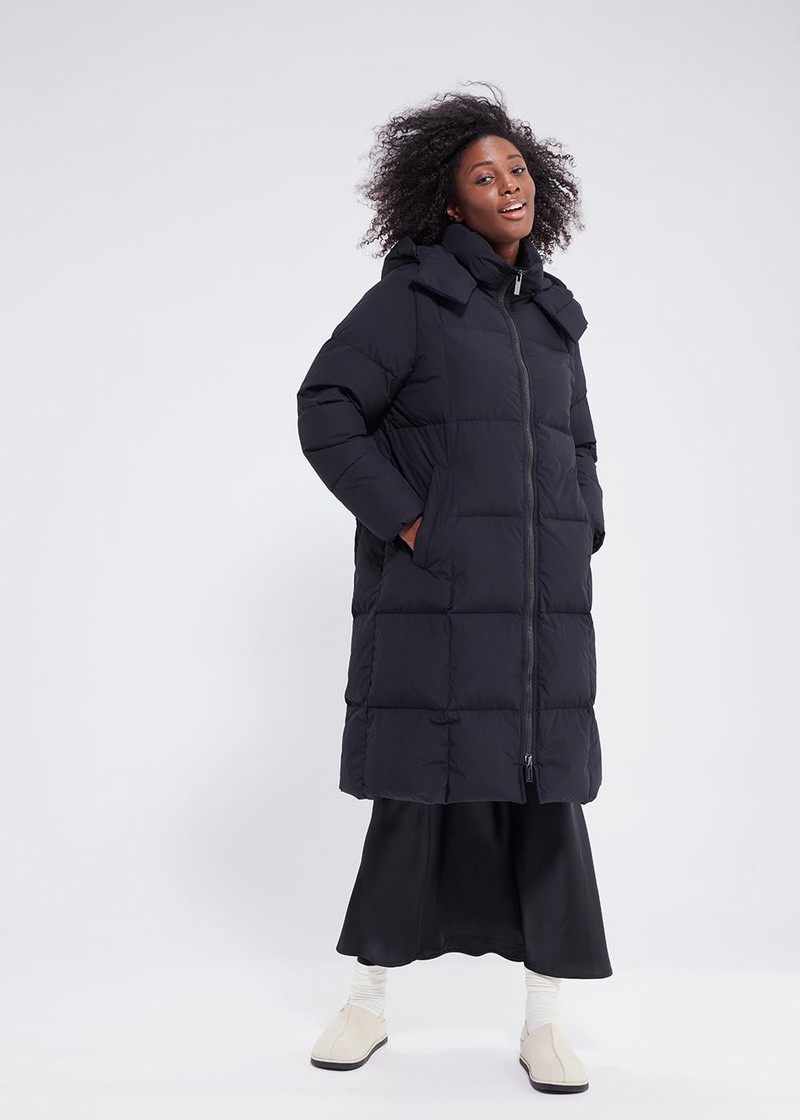 Women Pyrenex Long Down Coats Black | HRX970X0774