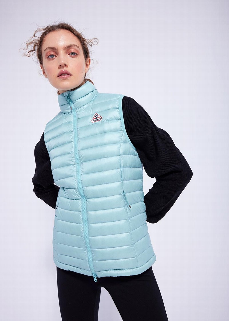 Women Pyrenex Masha Light Down Vest Blue | HRH775H0809