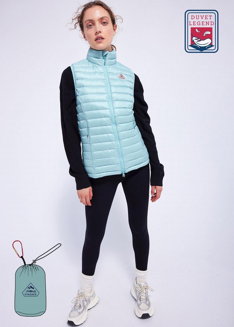 Women Pyrenex Masha Light Down Vest Blue | HRH775H0809