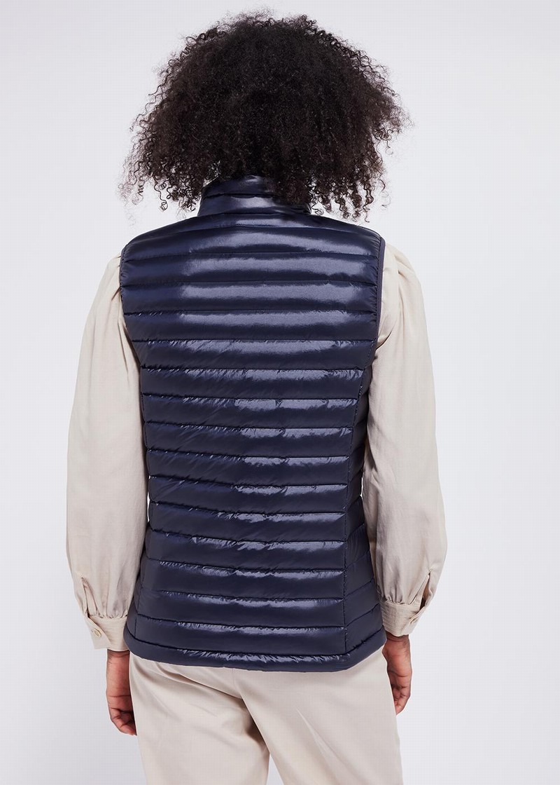 Women Pyrenex Masha Light Down Vest Navy | HCG890G8891