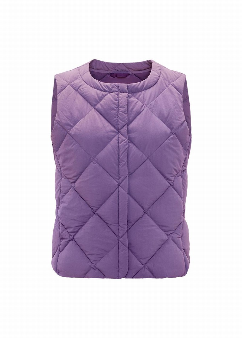 Women Pyrenex Nacre Lightweight Down Vest Purple | HEC743C9791