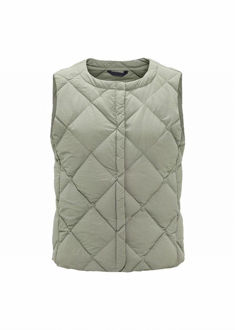 Women Pyrenex Nacre Lightweight Down Vest Olive | HFU967U6861