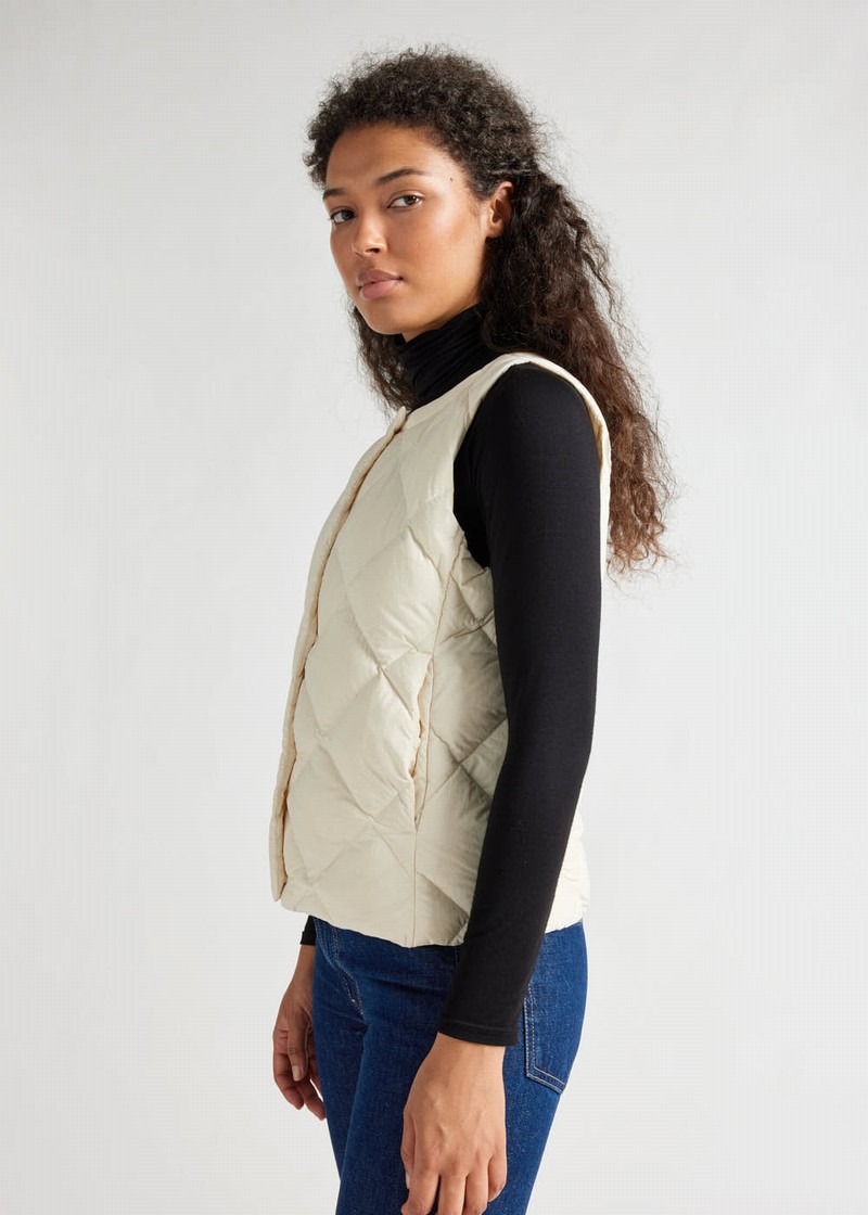 Women Pyrenex Nacre Lightweight Down Vest White | HXL635L3712