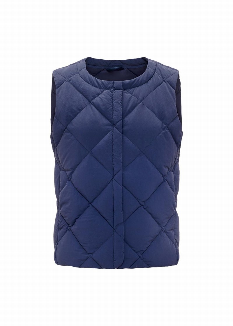 Women Pyrenex Nacre Lightweight Down Vest Navy | HTD295D6185