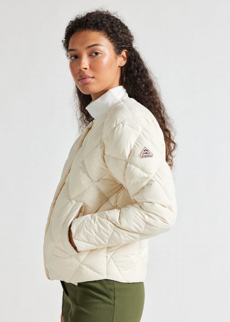 Women Pyrenex Nacre Lighweight Down Jackets White | HAH248H6904