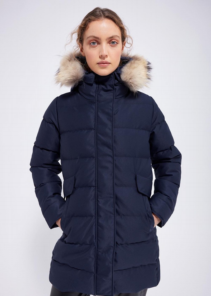 Women Pyrenex Parka Matelassée Grenoble Parka Navy | HMP469P3044