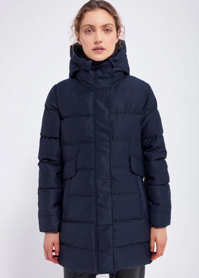 Women Pyrenex Parka Matelassée Grenoble Parka Navy | HMP469P3044