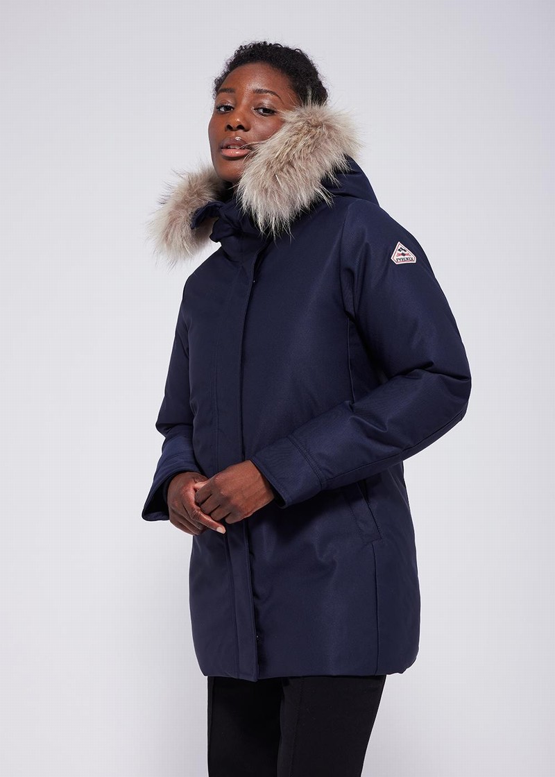 Women Pyrenex Parka Pour Femme Bordeaux Parka Navy | HLV930V7761