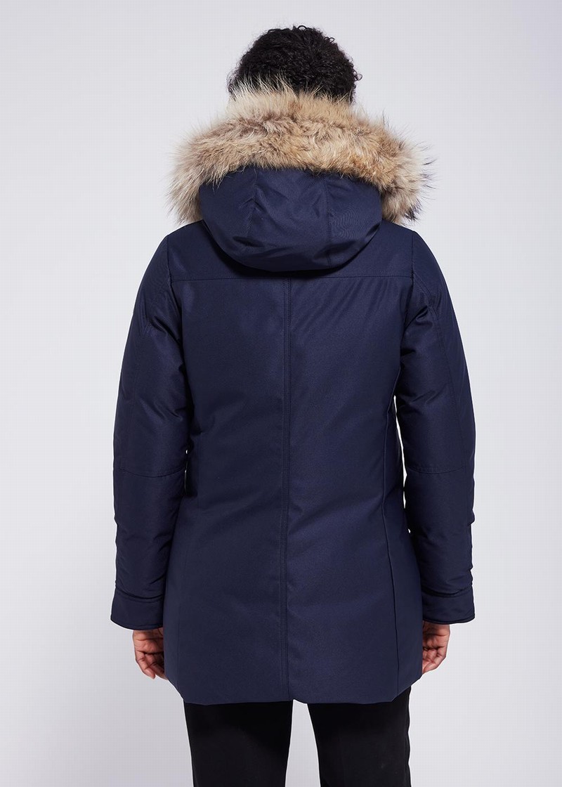 Women Pyrenex Parka Pour Femme Bordeaux Parka Navy | HLV930V7761