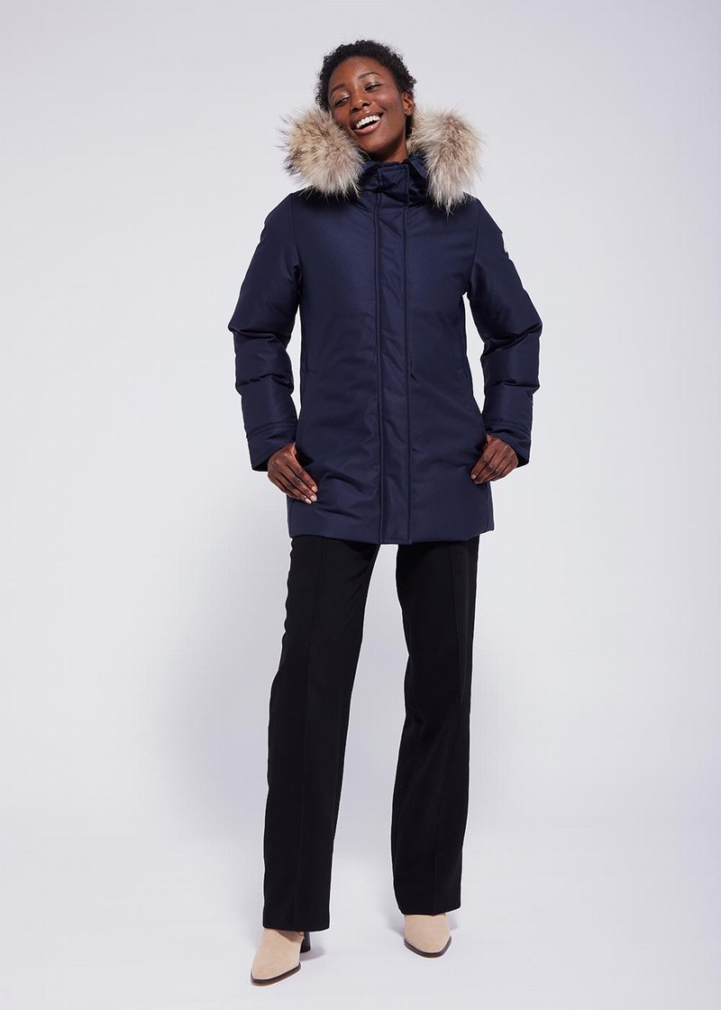 Women Pyrenex Parka Pour Femme Bordeaux Parka Navy | HLV930V7761