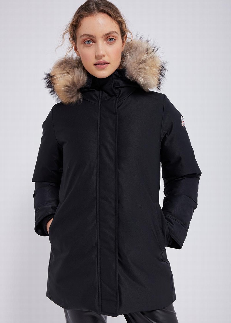 Women Pyrenex Parka Pour Femme Bordeaux Parka Black | HXI898I9462