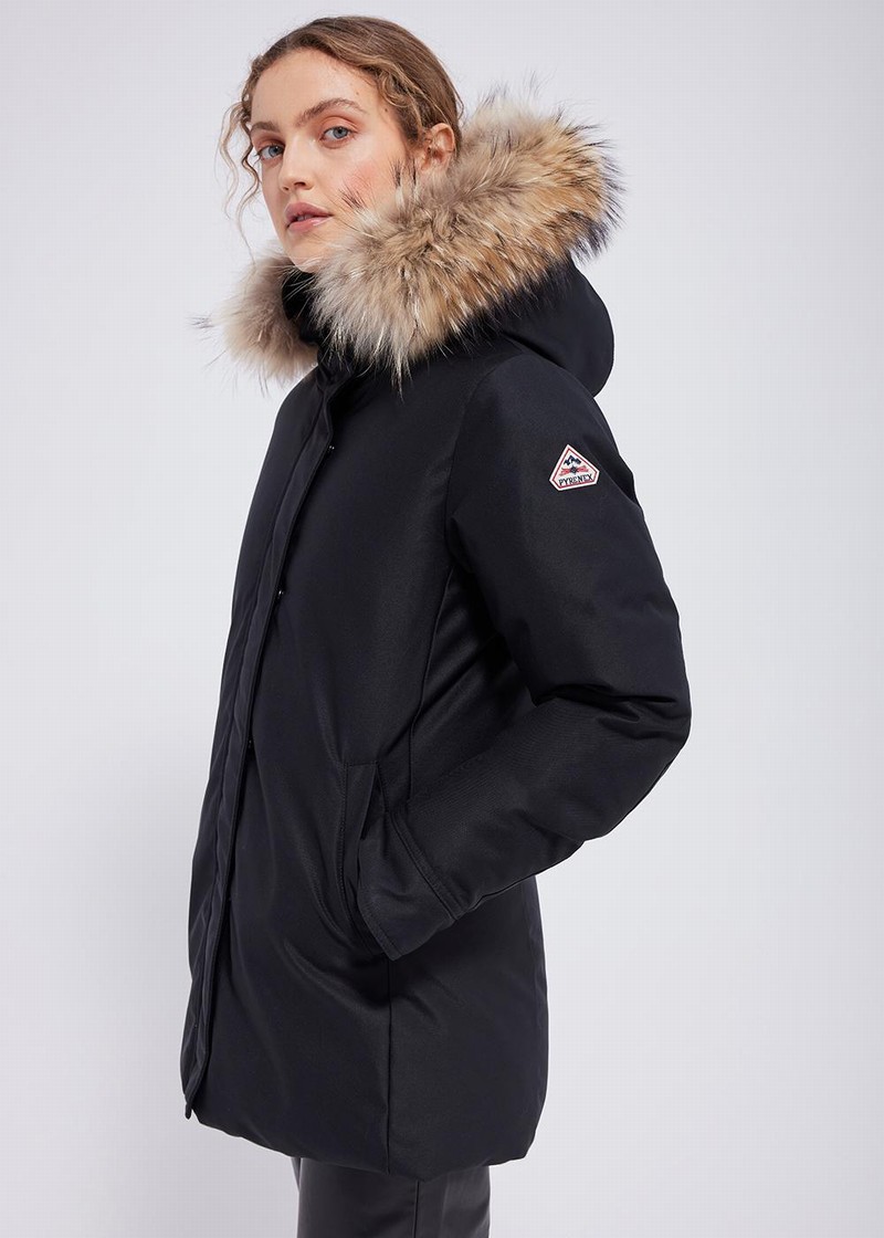 Women Pyrenex Parka Pour Femme Bordeaux Parka Black | HXI898I9462