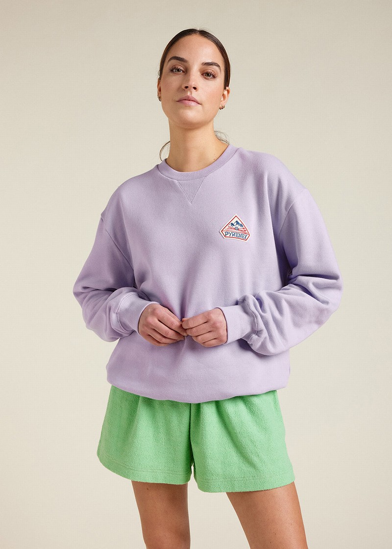 Women Pyrenex Phase Sweater In Organic Cotton Sweaters Lavender | HFX007X6067