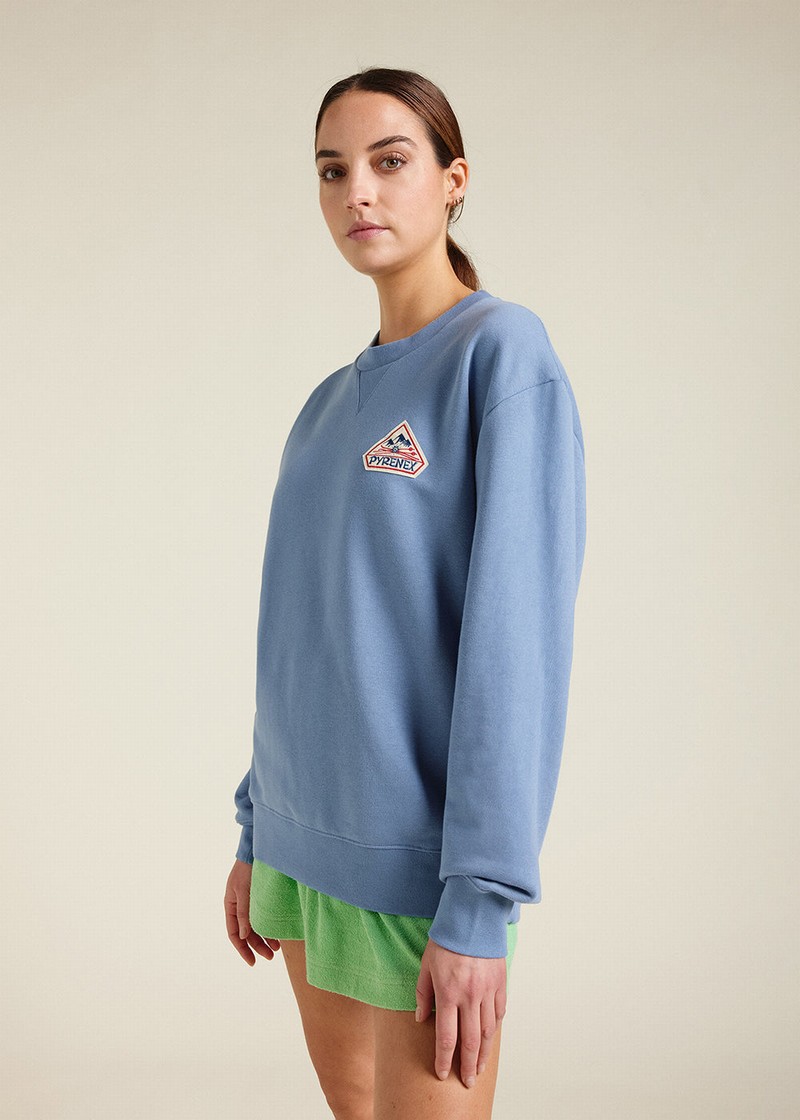 Women Pyrenex Phase Sweater In Organic Cotton Sweaters Blue | HFW183W6968