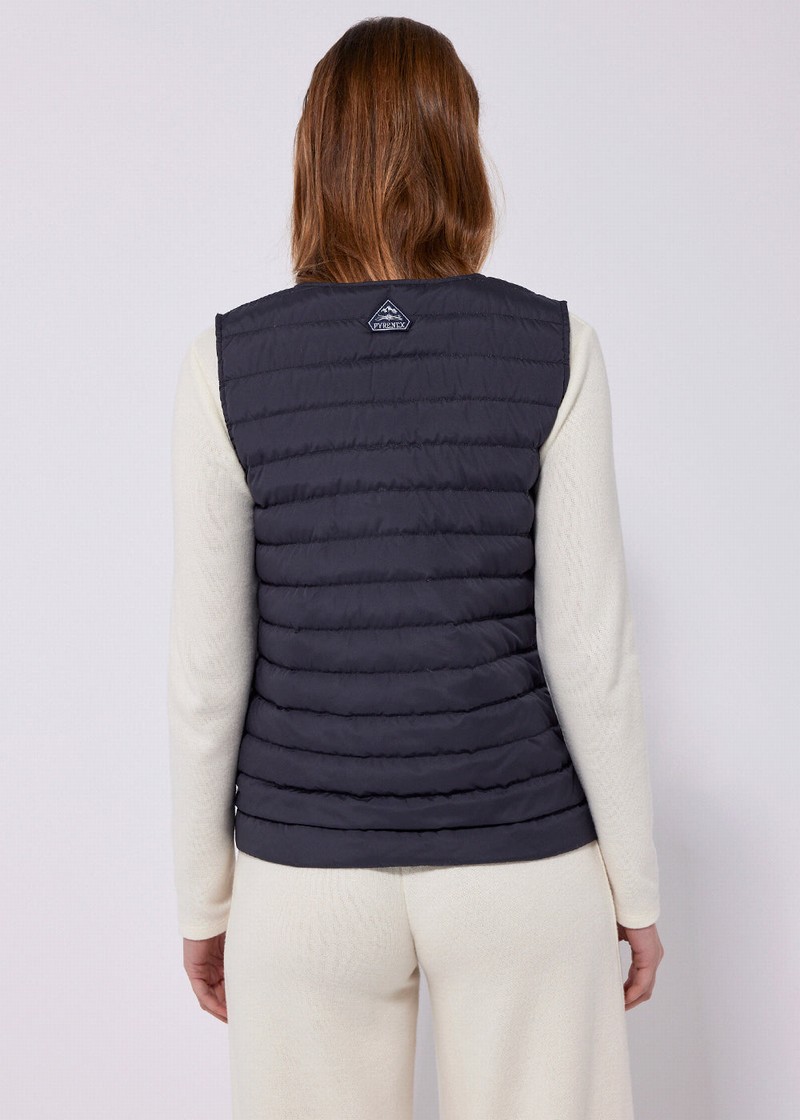 Women Pyrenex Sofia Light Vest Navy | HGS586S2323