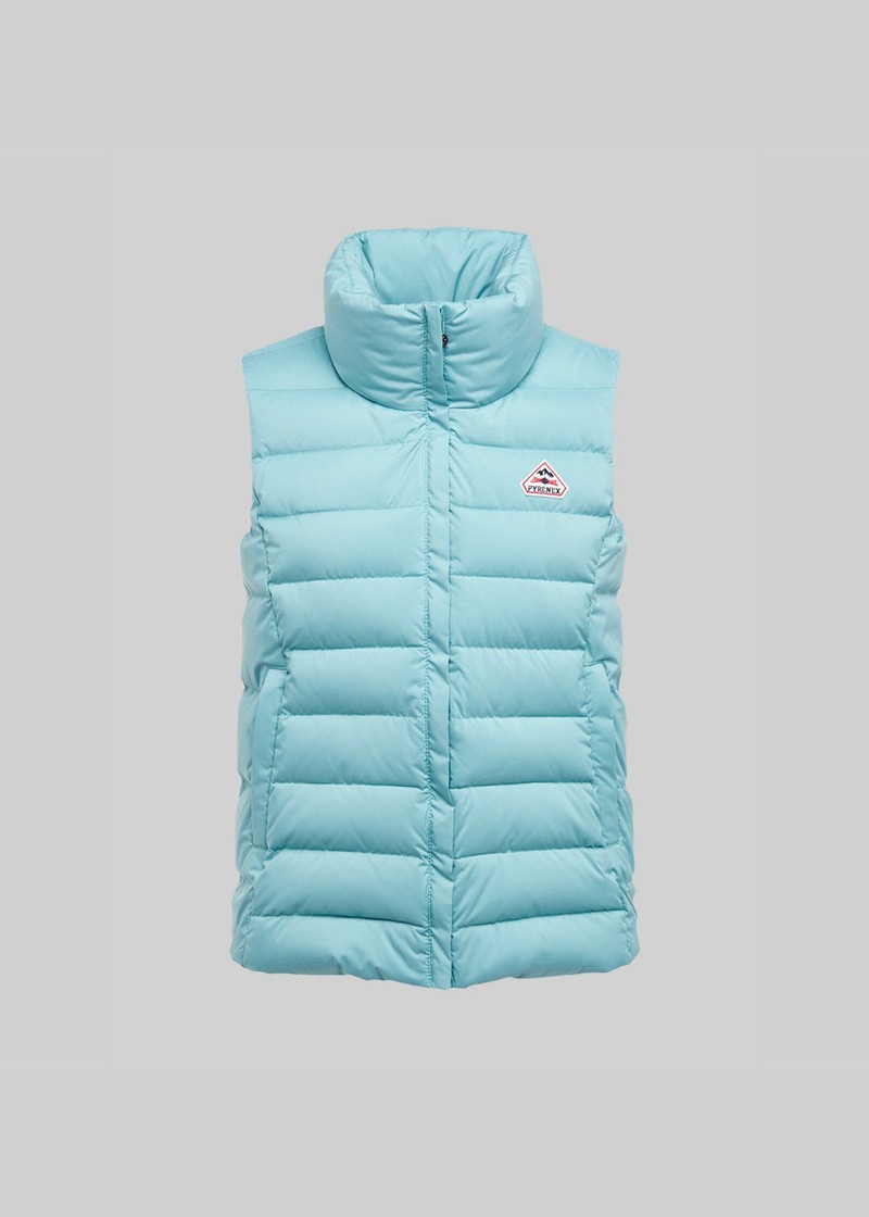 Women Pyrenex Spoutnic Down Vest Blue | HED932D5594