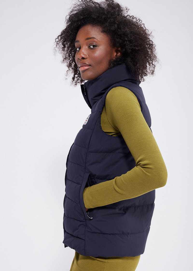 Women Pyrenex Spoutnic Down Vest Navy | HQD368D3286