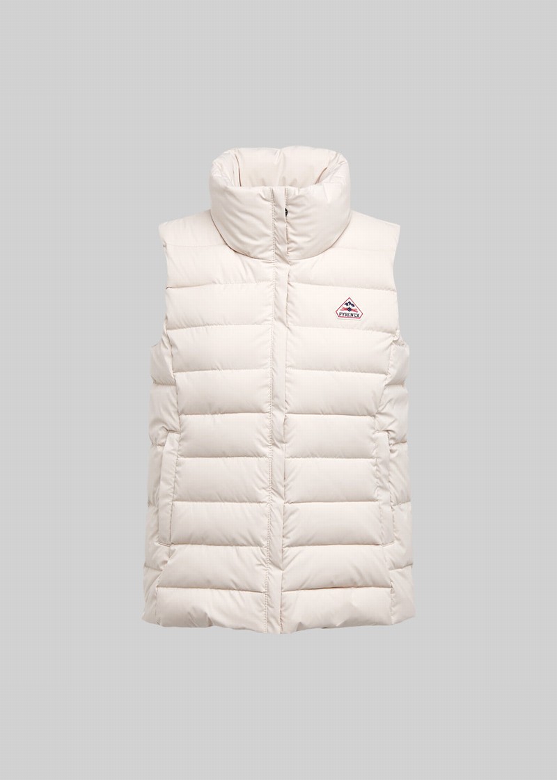 Women Pyrenex Spoutnic Down Vest White | HOC059C3305