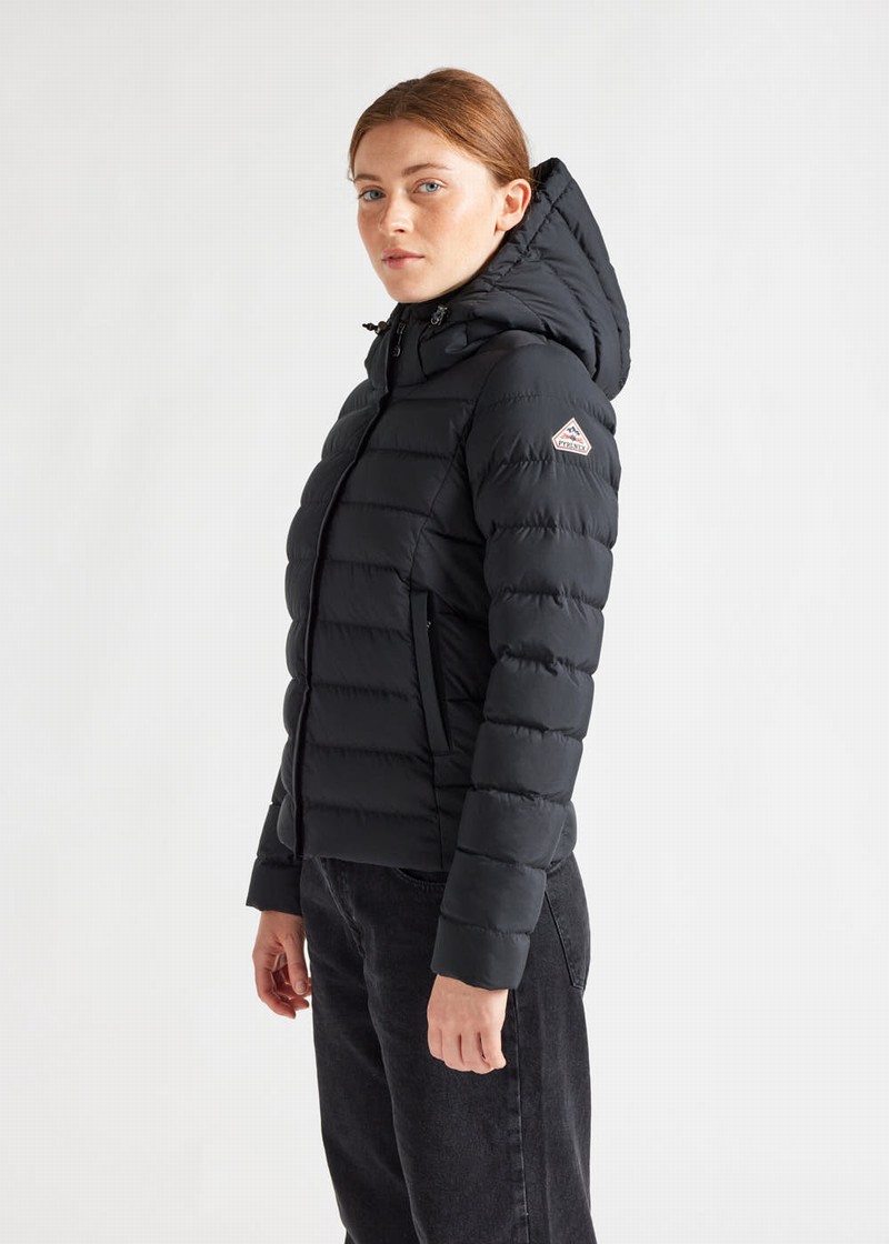 Women Pyrenex Spoutnic Hooded Down Jackets Black | HYQ231Q8513