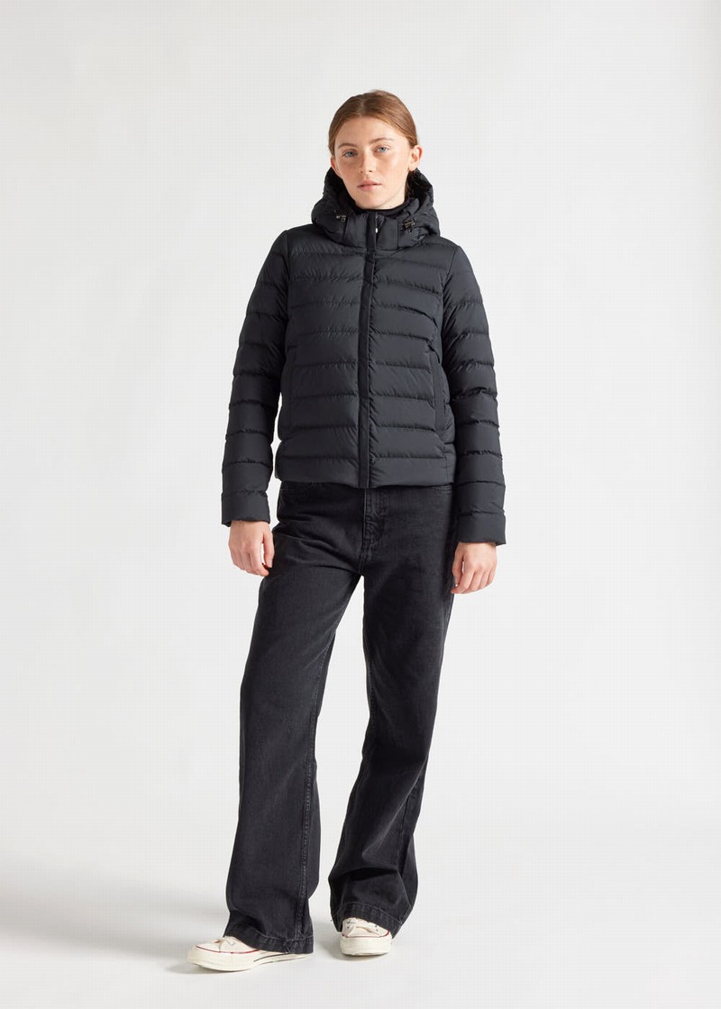 Women Pyrenex Spoutnic Hooded Down Jackets Black | HYQ231Q8513