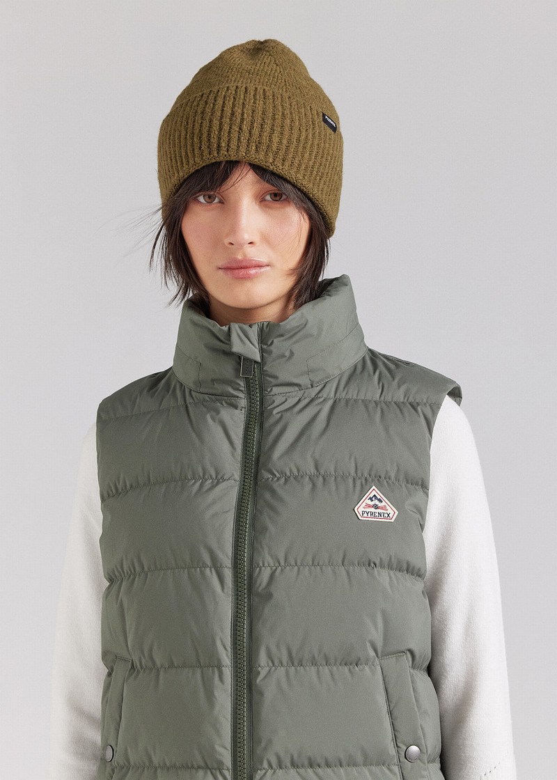 Women Pyrenex Spoutnic Sleeveless Down Vest Green | HRO893O3241