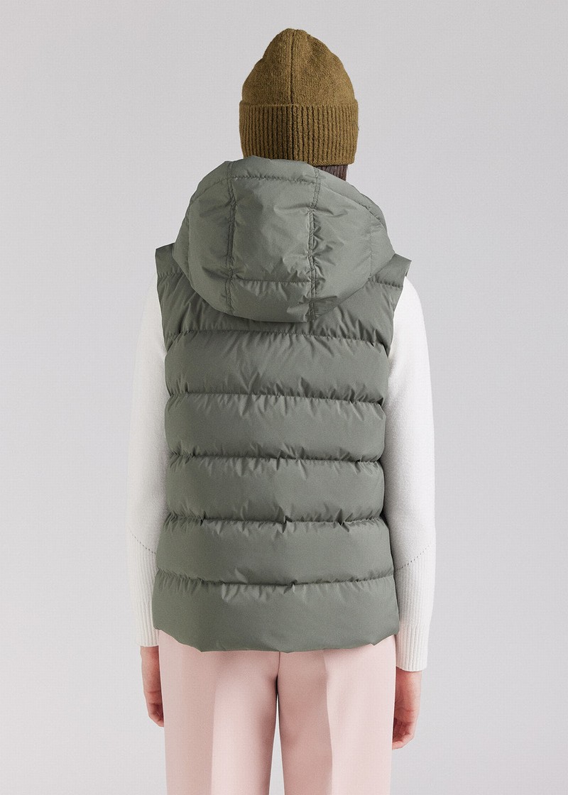 Women Pyrenex Spoutnic Sleeveless Down Vest Green | HRO893O3241