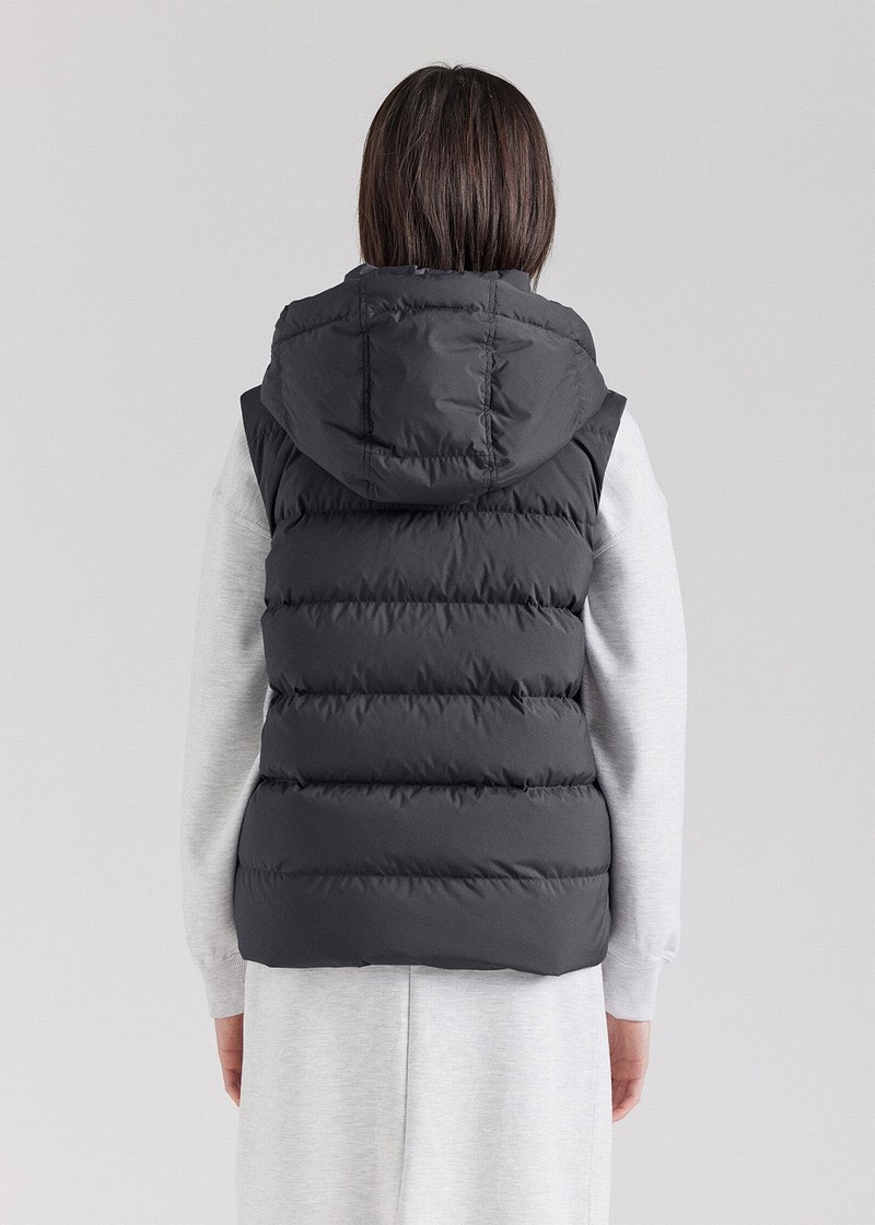 Women Pyrenex Spoutnic Sleeveless Down Vest Black | HVT616T0164