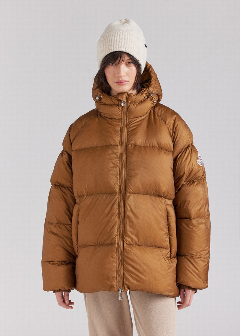 Women Pyrenex Sten Ripstop Down Jackets Brown | HOQ244Q8601