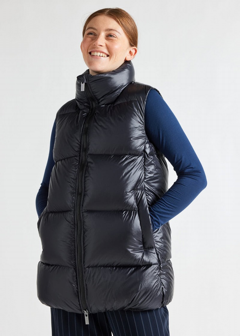 Women Pyrenex Tamara Down Vest Black | HEO506O8868