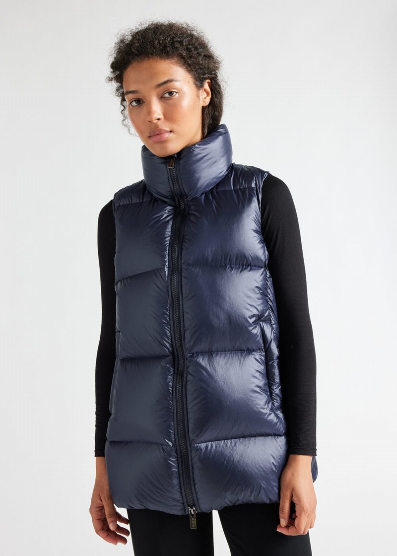 Women Pyrenex Tamara Down Vest Navy | HKC865C1437