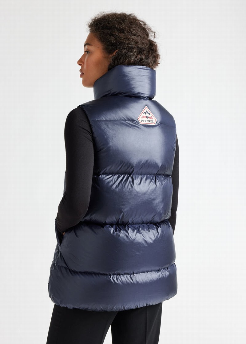 Women Pyrenex Tamara Down Vest Navy | HKC865C1437