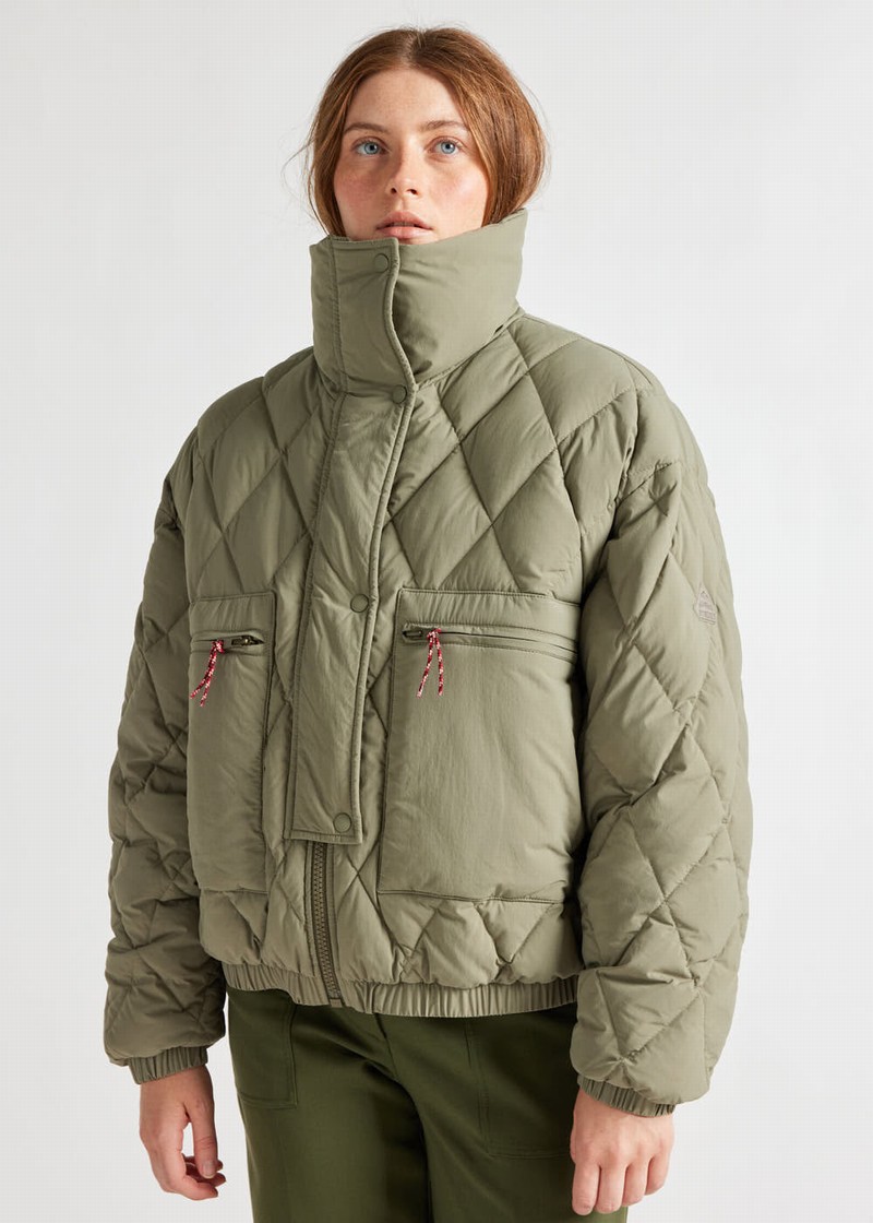 Women Pyrenex X Roseanna Friday Down Jackets Olive | HXO599O7717