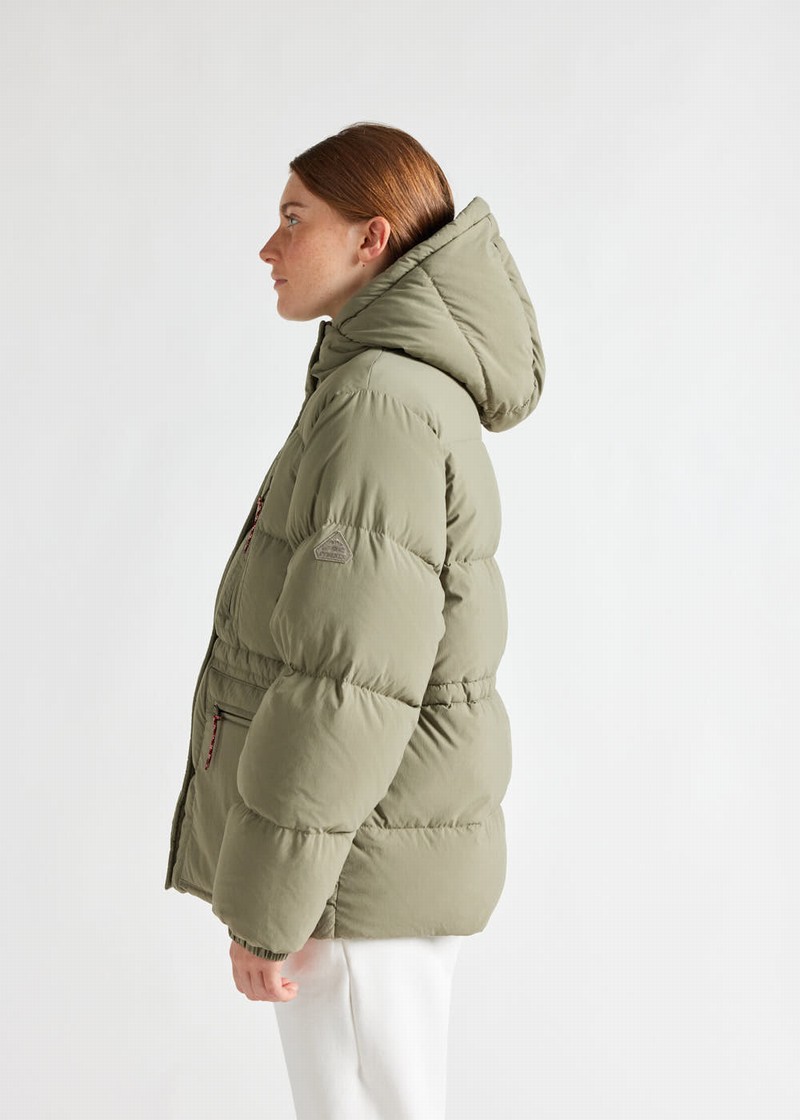 Women Pyrenex X Roseanna Talitha Hooded Down Jackets Olive | HNB223B9163