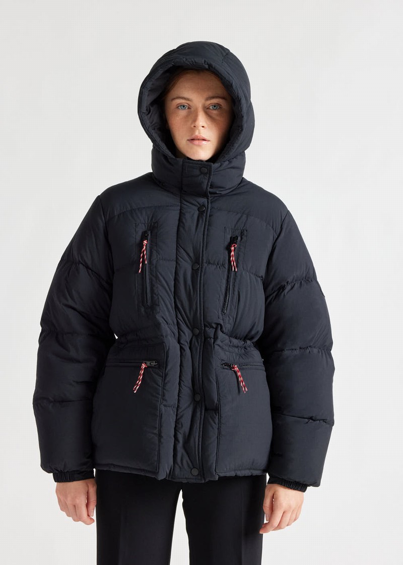 Women Pyrenex X Roseanna Talitha Hooded Down Jackets Black | HPC950C6726