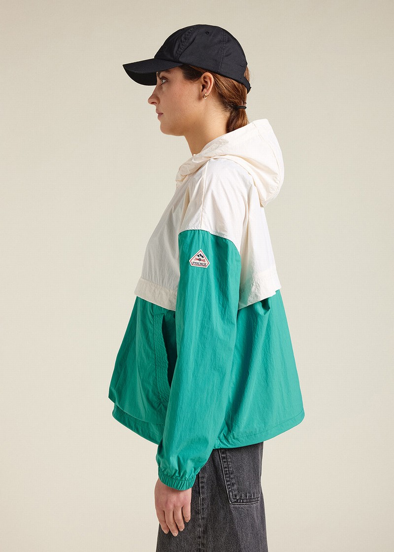 Women Pyrenex Yoko Short Hooded Windbreaker Turquoise | HDF040F2570