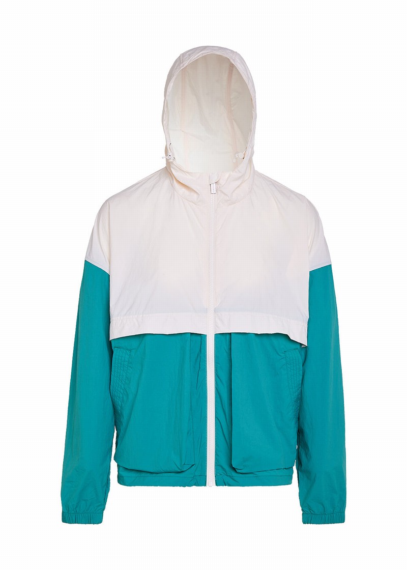 Women Pyrenex Yoko Short Hooded Windbreaker Turquoise | HDF040F2570