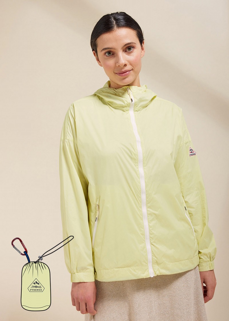 Women Pyrenex Zinnia Windbreaker Yellow | HGQ232Q8733